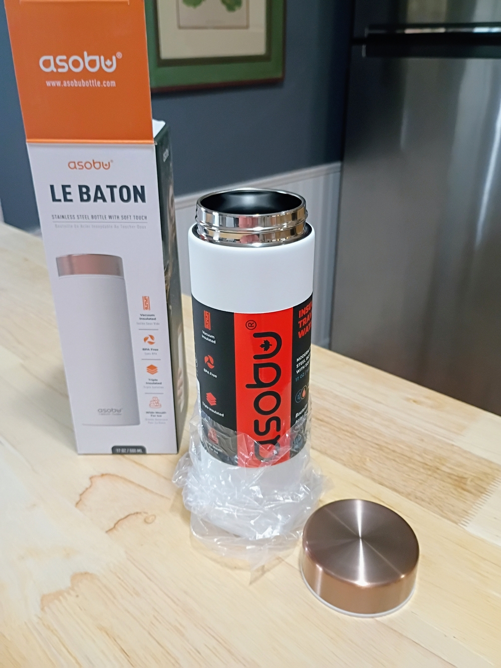 White Stainless Steel Le Baton Travel Bottle